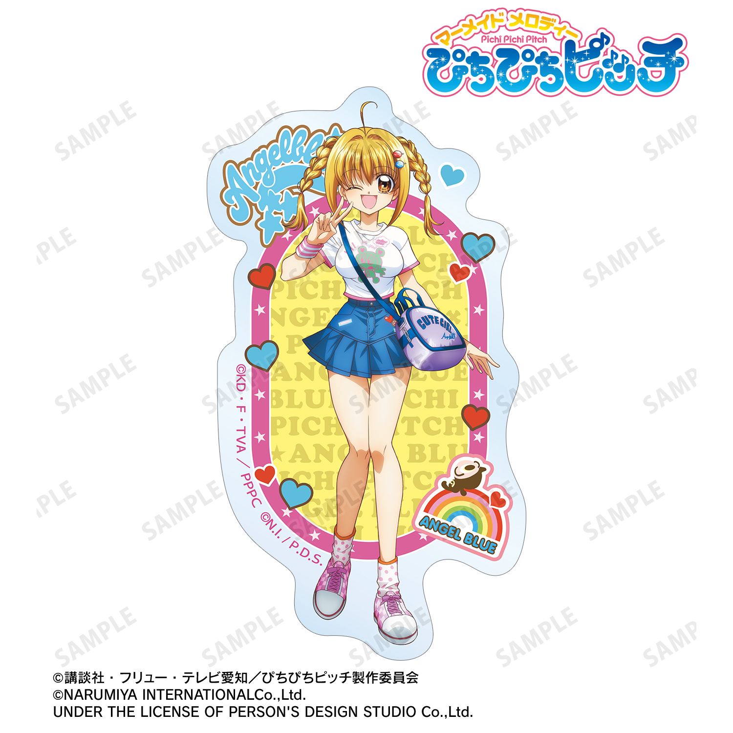 アニメ「ぴちぴちピッチ」 ANGEL BLUEコラボ 描き下ろし 七海 るちあ クリアダイカットステッカー ver.A 画像 2 | AniSmile