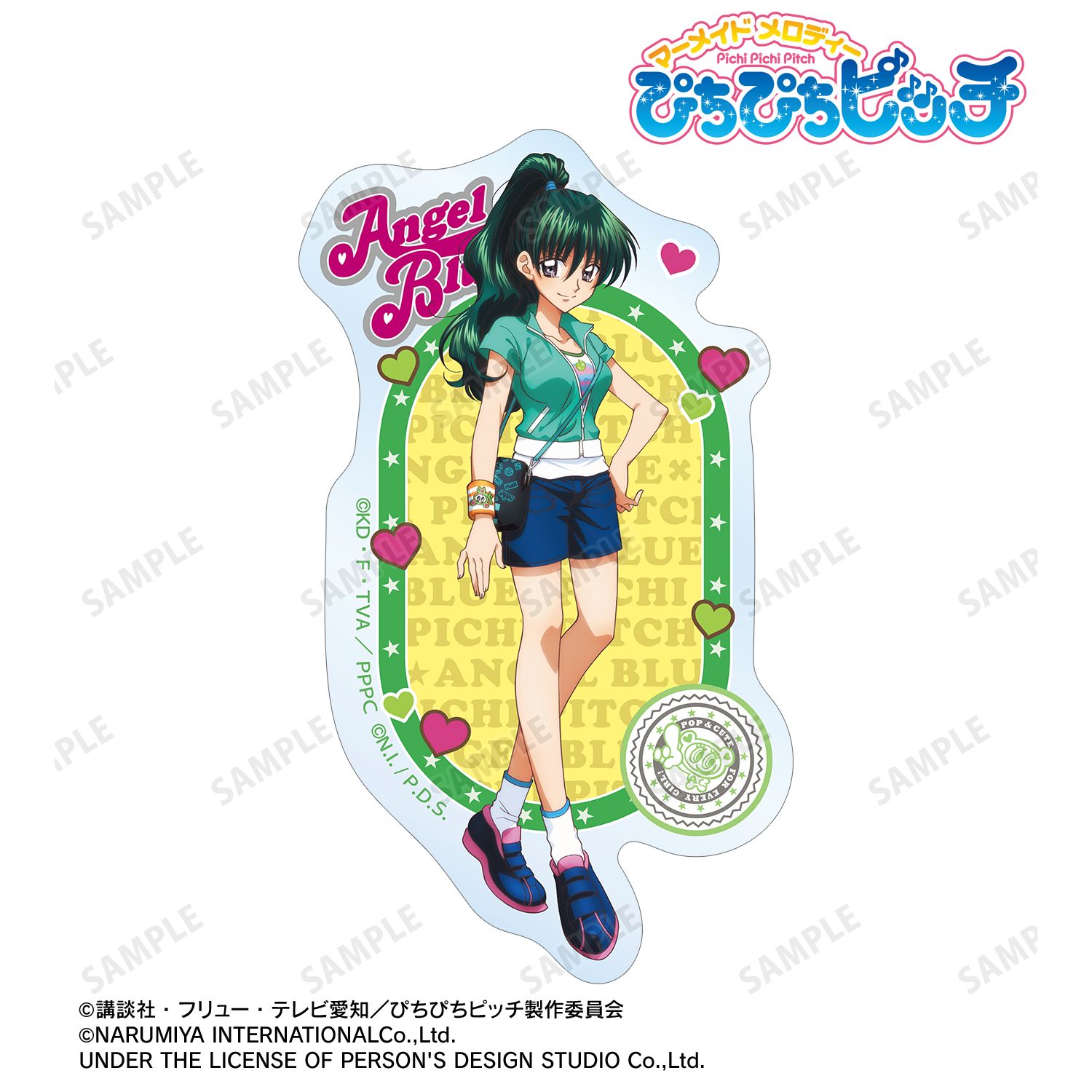 アニメ「ぴちぴちピッチ」 ANGEL BLUEコラボ 描き下ろし 洞院 リナ クリアダイカットステッカー ver.A 画像 2 | AniSmile