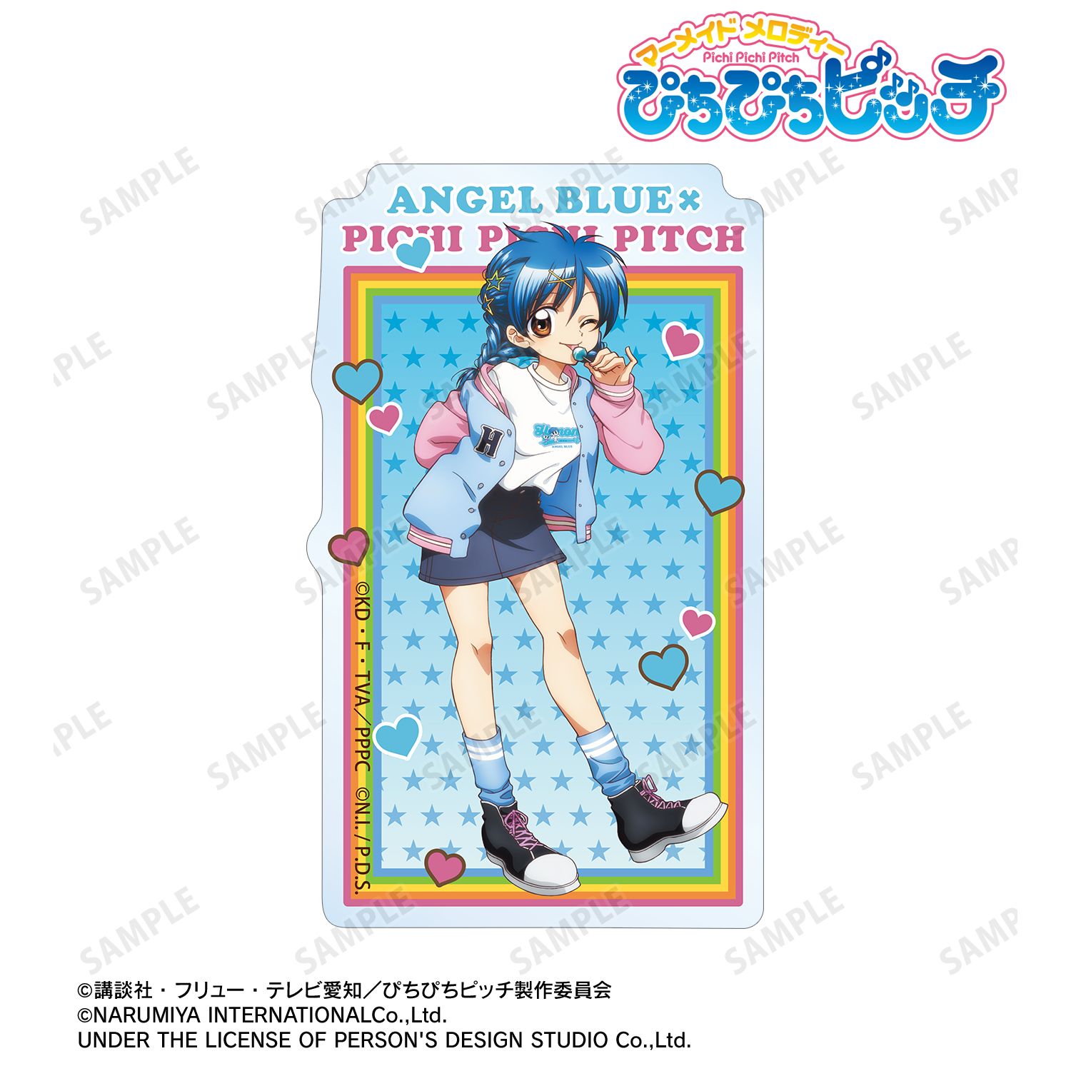 アニメ「ぴちぴちピッチ」 ANGEL BLUEコラボ 描き下ろし 宝生 波音 クリアダイカットステッカー ver.B 画像 2 | AniSmile