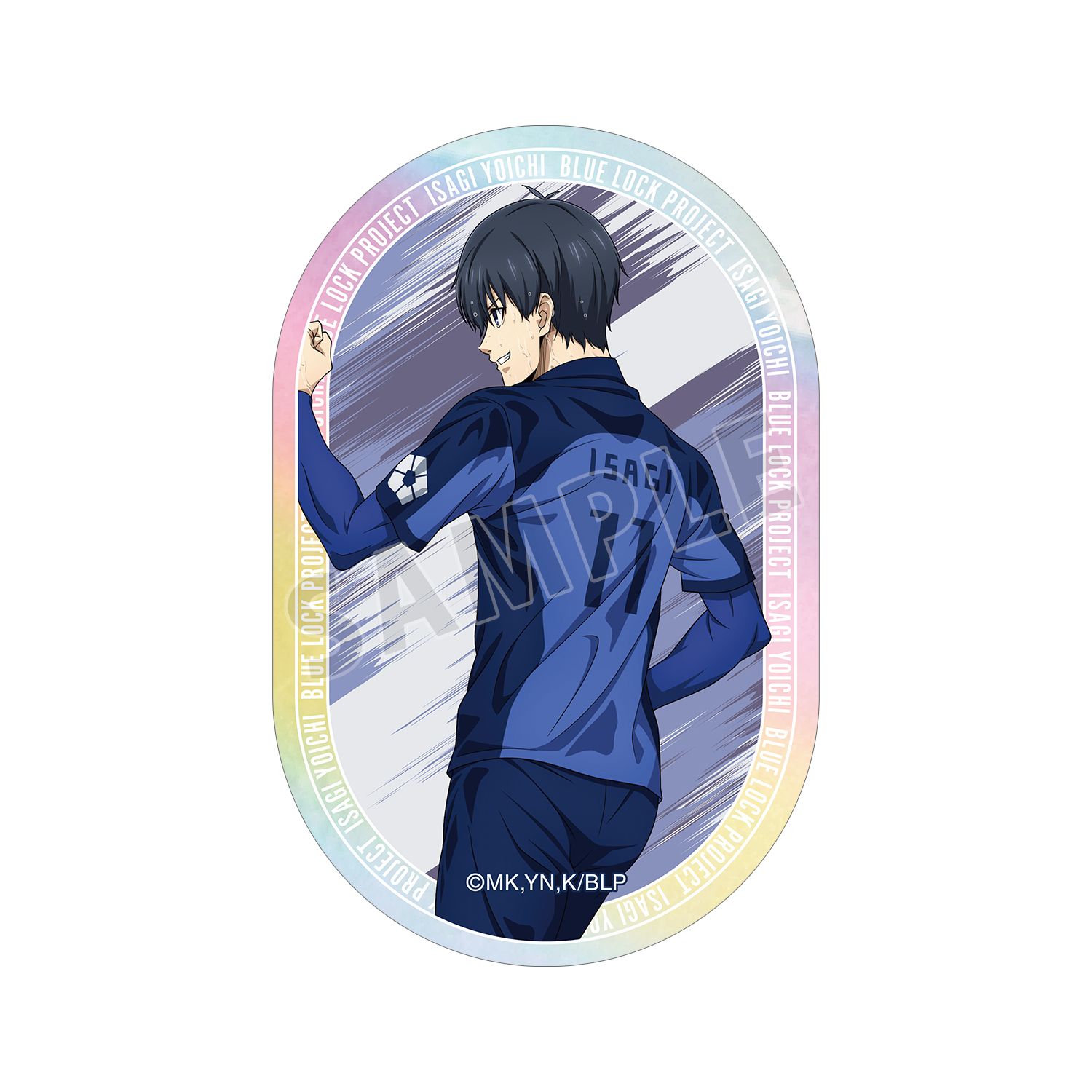 TVアニメ『ブルーロック』 描き下ろし 潔 世一 戦う背中×雨ver. オーロラステッカー - 公式商品画像 | AniSmile
