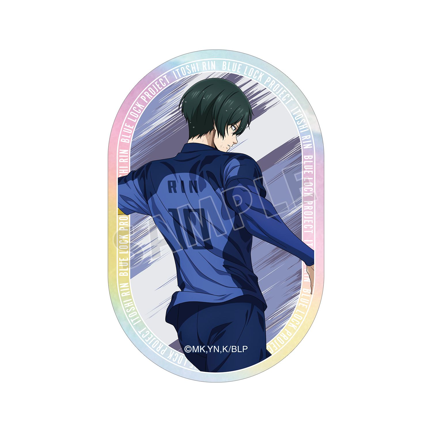 TVアニメ『ブルーロック』 描き下ろし 糸師 凛 戦う背中×雨ver. オーロラステッカー - 公式商品画像 | AniSmile