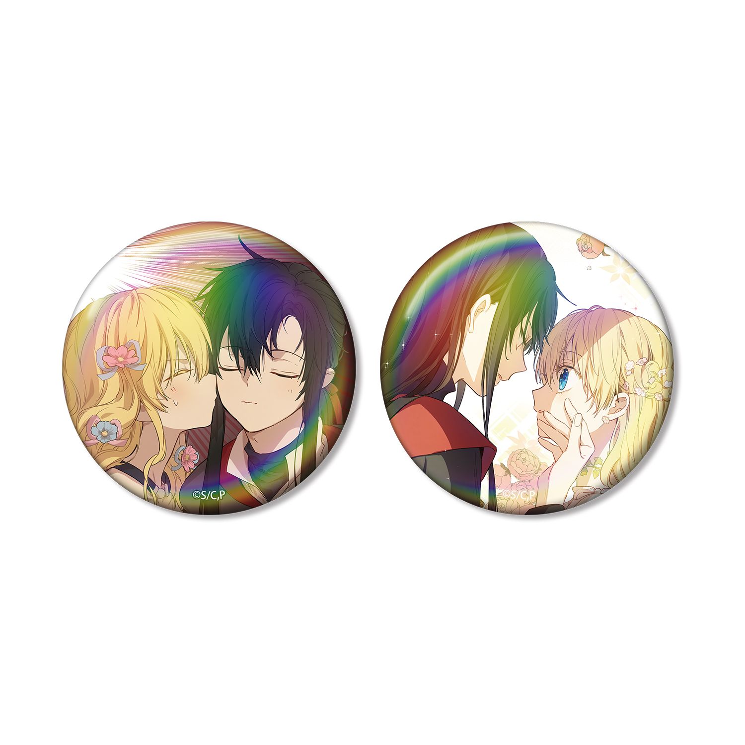 ある日、お姫様になってしまった件について アタナシア&ルーカス オーロラ缶バッジ2個セット - 公式商品画像 | AniSmile