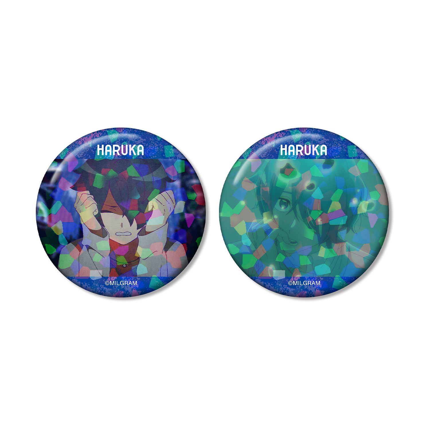 MILGRAM -ミルグラム- ハルカ 場面写ホログラム缶バッジ2個セット - official product image | AniSmile