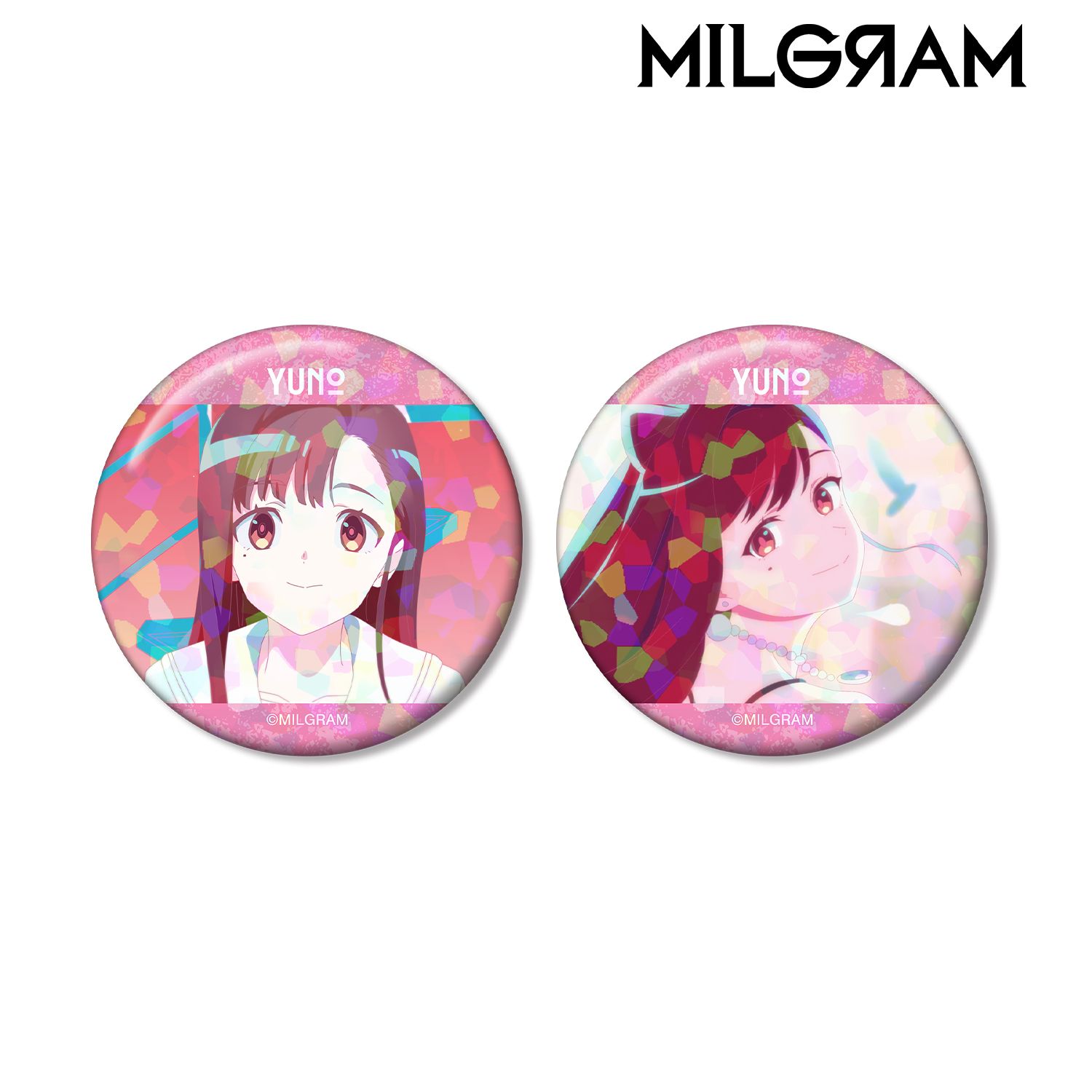 MILGRAM -ミルグラム- ユノ 場面写ホログラム缶バッジ2個セット 画像 2 | AniSmile