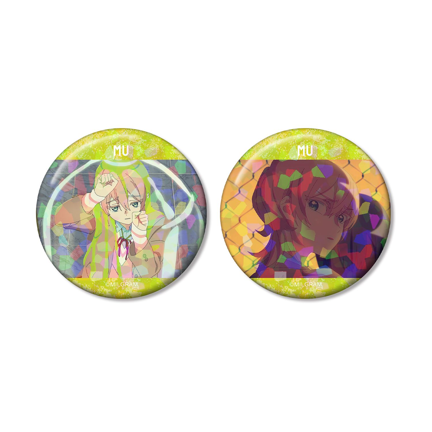 MILGRAM -ミルグラム- ムウ 場面写ホログラム缶バッジ2個セット - 公式商品画像 | AniSmile