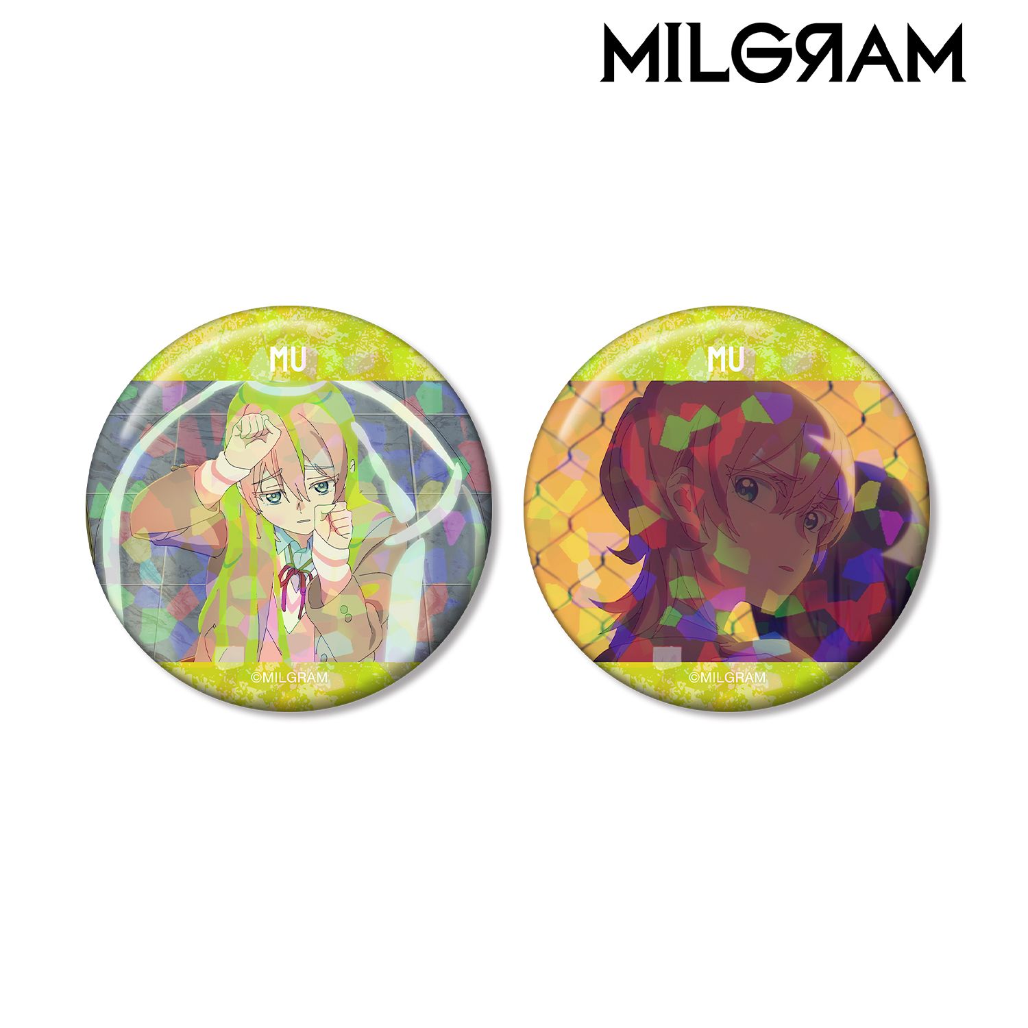 MILGRAM -ミルグラム- ムウ 場面写ホログラム缶バッジ2個セット 画像 2 | AniSmile
