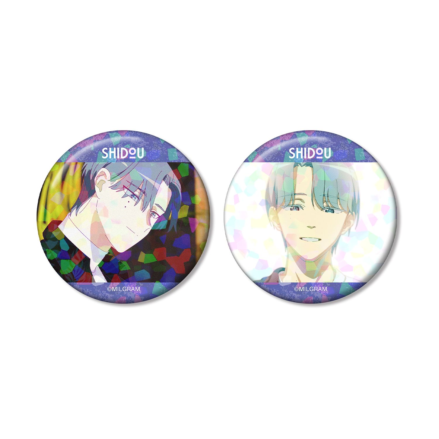 MILGRAM -ミルグラム- シドウ 場面写ホログラム缶バッジ2個セット - 公式商品画像 | AniSmile