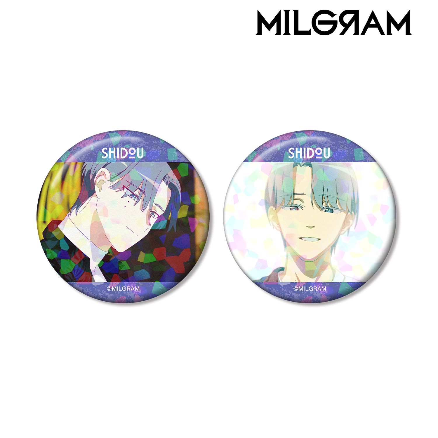 MILGRAM -ミルグラム- シドウ 場面写ホログラム缶バッジ2個セット 画像 2 | AniSmile