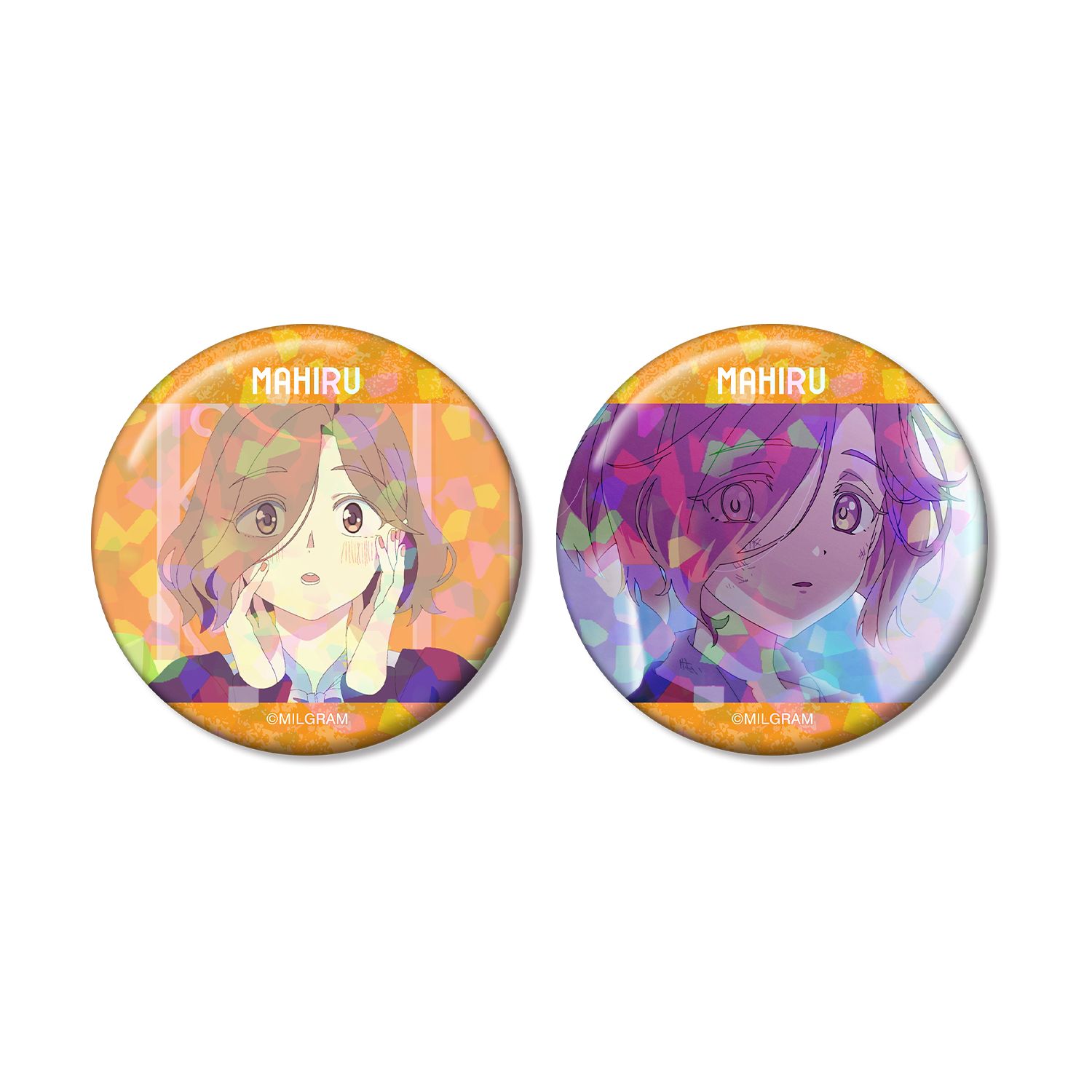 MILGRAM -ミルグラム- マヒル 場面写ホログラム缶バッジ2個セット - 公式商品画像 | AniSmile