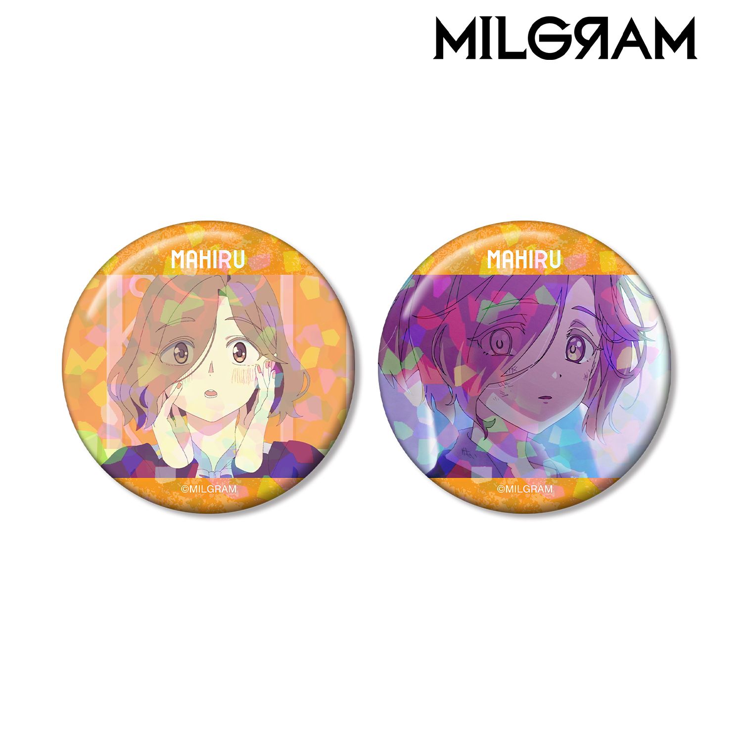 MILGRAM -ミルグラム- マヒル 場面写ホログラム缶バッジ2個セット 画像 2 | AniSmile