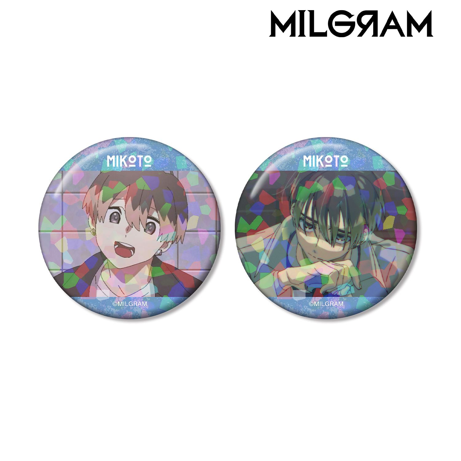 MILGRAM -ミルグラム- ミコト 場面写ホログラム缶バッジ2個セット 画像 2 | AniSmile