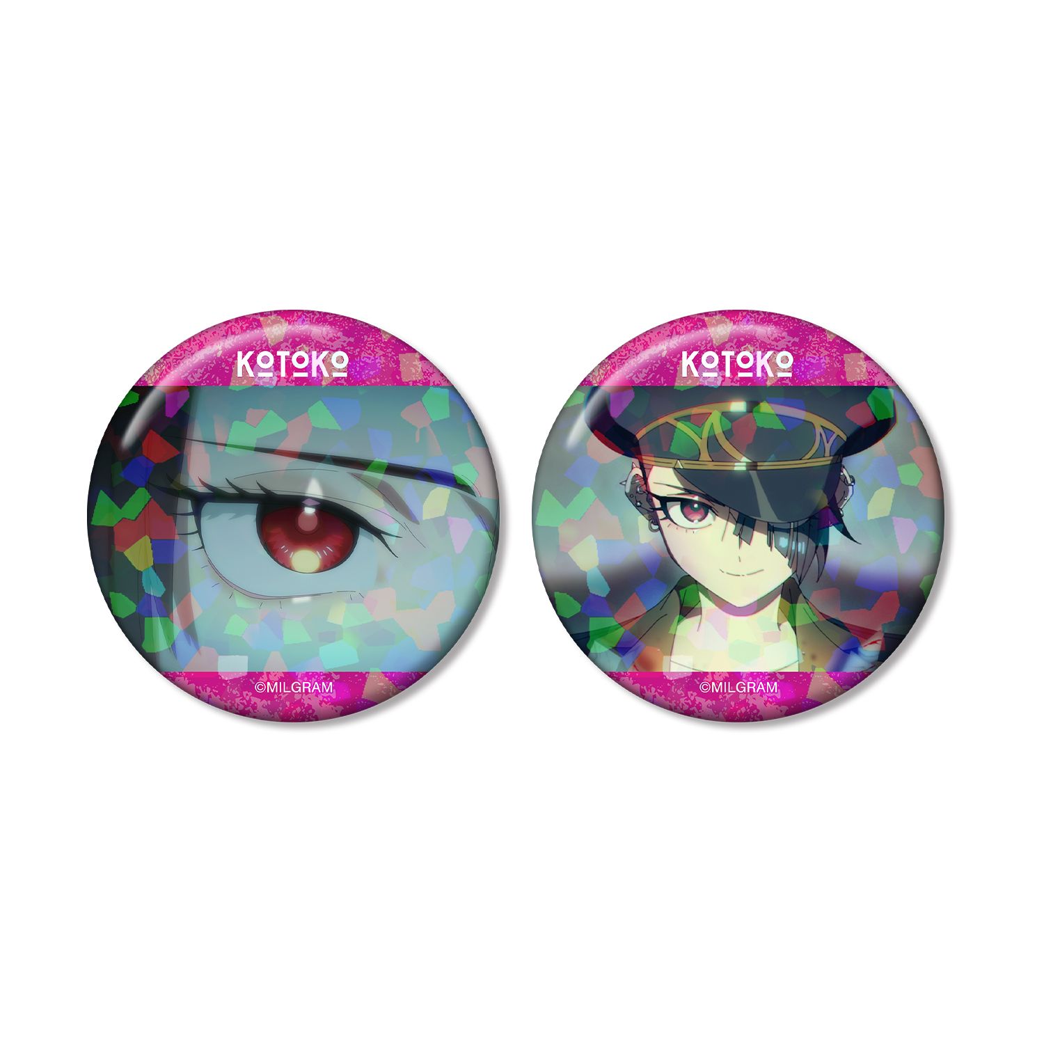 MILGRAM -ミルグラム- コトコ 場面写ホログラム缶バッジ2個セット - 公式商品画像 | AniSmile
