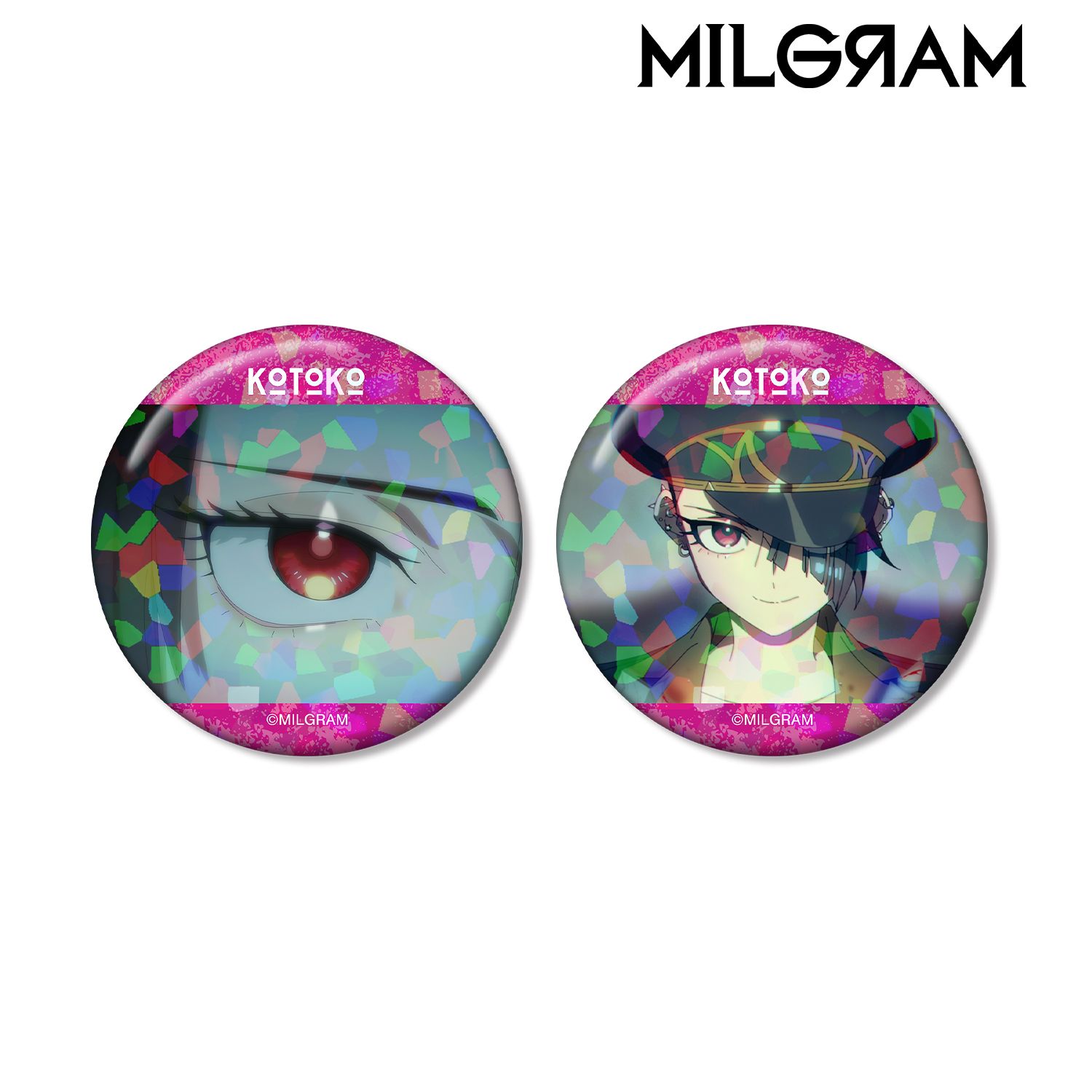 MILGRAM -ミルグラム- コトコ 場面写ホログラム缶バッジ2個セット 画像 2 | AniSmile