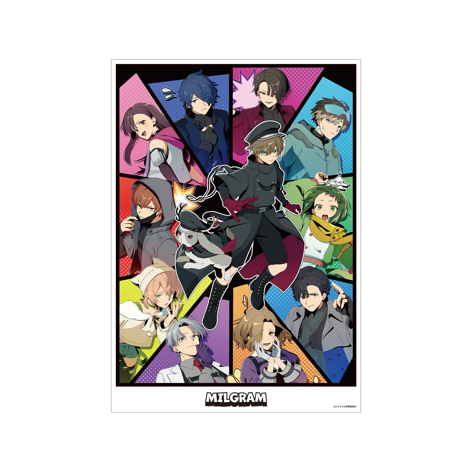 MILGRAM -ミルグラム- 描き下ろし 集合 アメコミ風ver. A3マット加工ポスター - 公式商品画像 | AniSmile