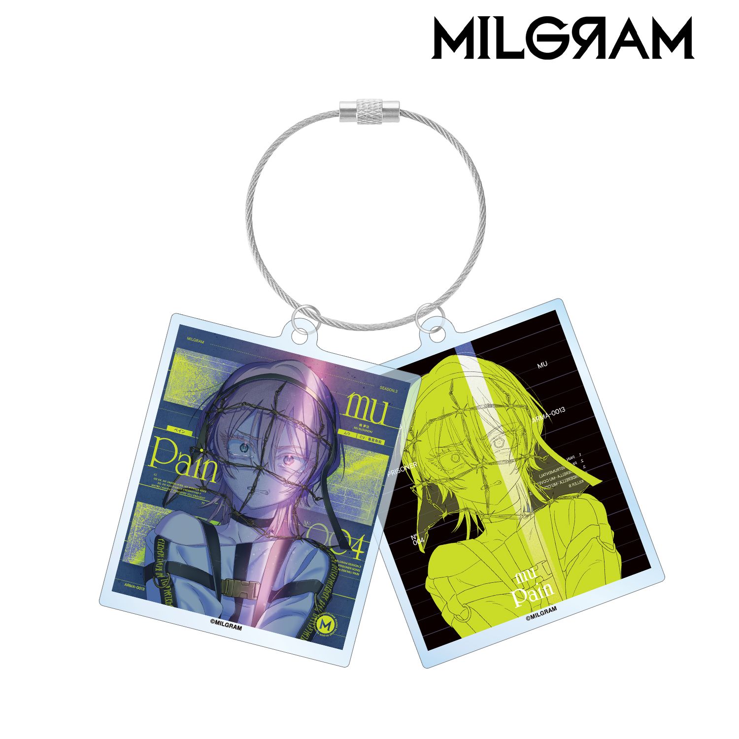 MILGRAM -ミルグラム- ムウ『ペイン』 ジャケットイラストver. 2連ワイヤーBIGアクリルキーホルダー 画像 2 | AniSmile