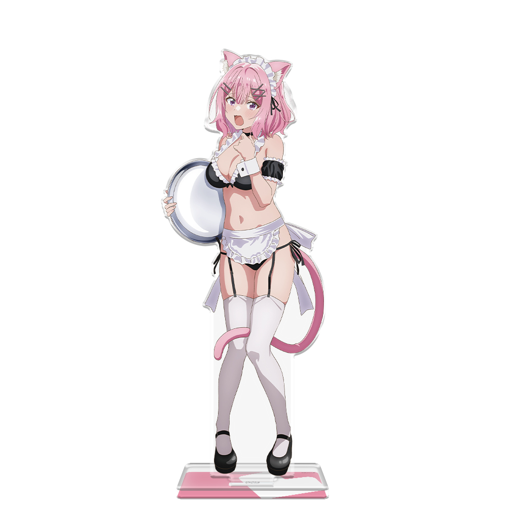 わたしが恋人になれるわけないじゃん、ムリムリ!(※ムリじゃなかった!?) BIGアクリルキャラスタンド 甘織 れな子 猫耳水着メイドver.【描き下ろし】 画像 2 | AniSmile