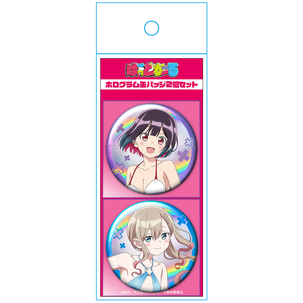 ばっどがーる ホログラム缶バッジ2個セット 優&涼 水着ver.【描き下ろし】 画像 2 | AniSmile