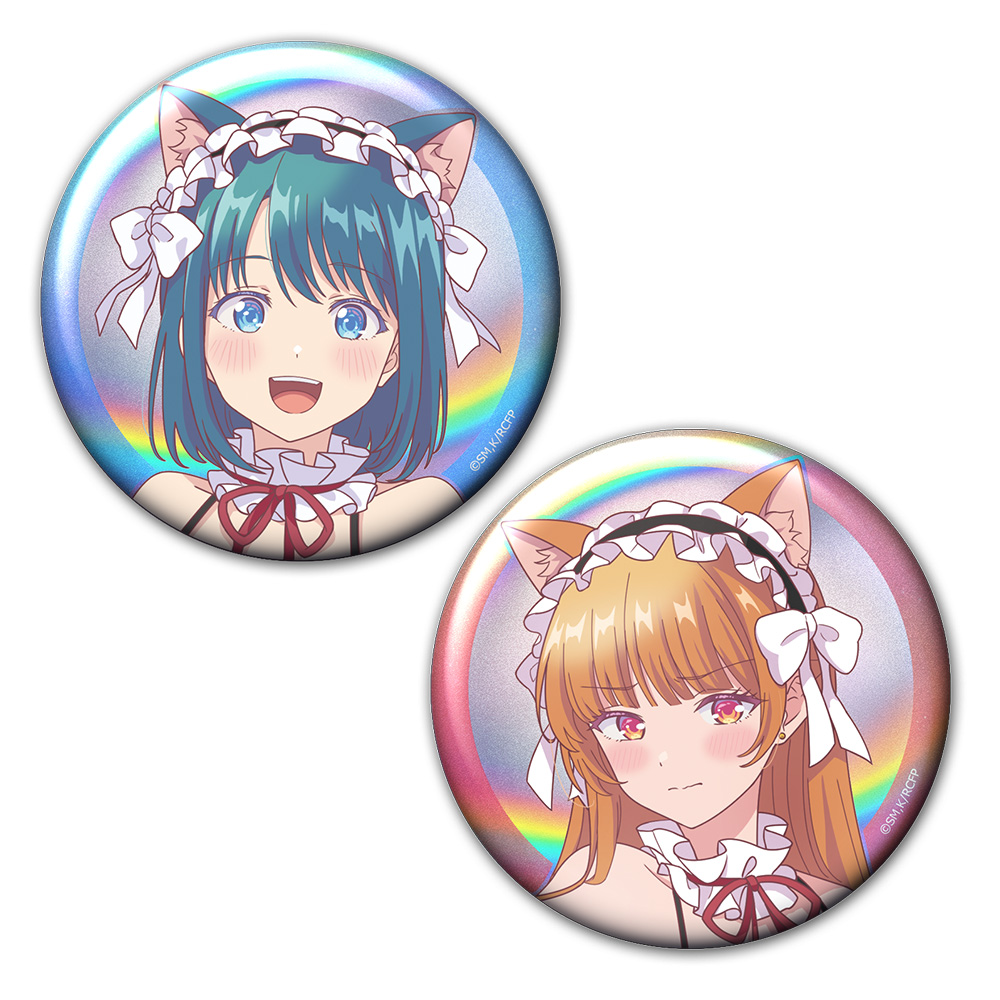 幼馴染とはラブコメにならない ホログラム缶バッジ2個セット 汐&灯 猫耳水着メイドver.【描き下ろし】 画像 2 | AniSmile