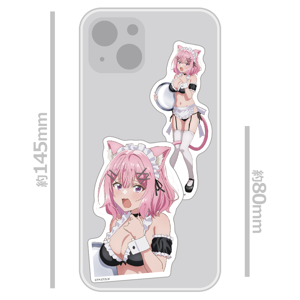 わたしが恋人になれるわけないじゃん、ムリムリ!(※ムリじゃなかった!?) ダイカットステッカーセット 甘織 れな子 猫耳水着メイドver.【描き下ろし】 画像 3 | AniSmile