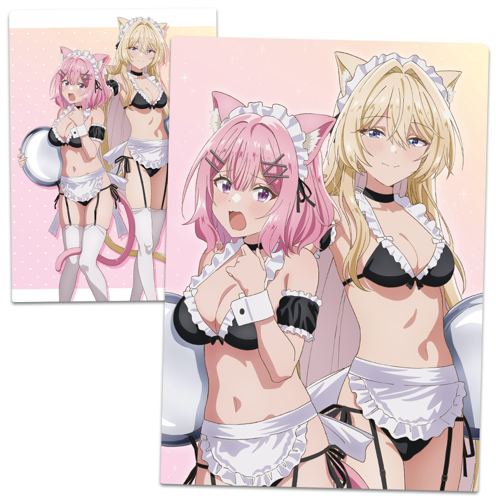 わたしが恋人になれるわけないじゃん、ムリムリ!(※ムリじゃなかった!?) クリアファイル れな子&真唯 猫耳水着メイドver.【描き下ろし】 画像 3 | AniSmile
