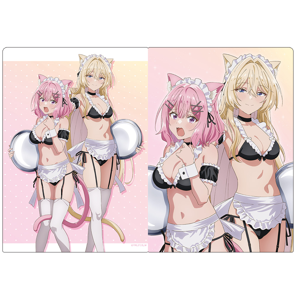 わたしが恋人になれるわけないじゃん、ムリムリ!(※ムリじゃなかった!?) クリアファイル れな子&真唯 猫耳水着メイドver.【描き下ろし】 画像 4 | AniSmile