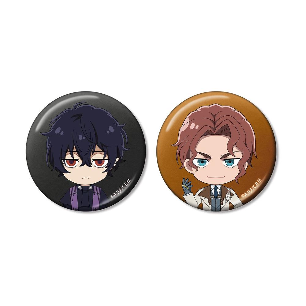 終末のワルキューレIII ベルゼブブ&ニコラ・テスラ ちびキャラ メタリック缶バッジ2個セット - 公式商品画像 | AniSmile