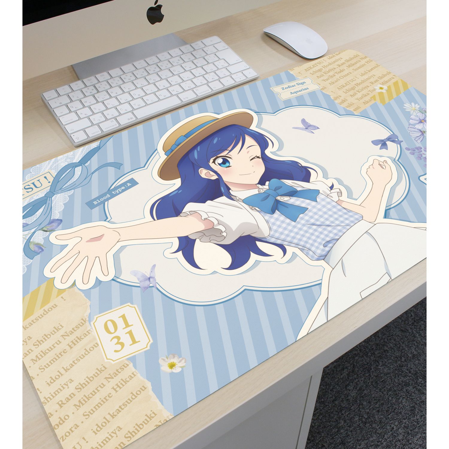アイカツ! 10th STORY ～未来へのSTARWAY～ 描き下ろし 霧矢あおい カントリーワンピースver. マルチデスクマット 画像 3 | AniSmile