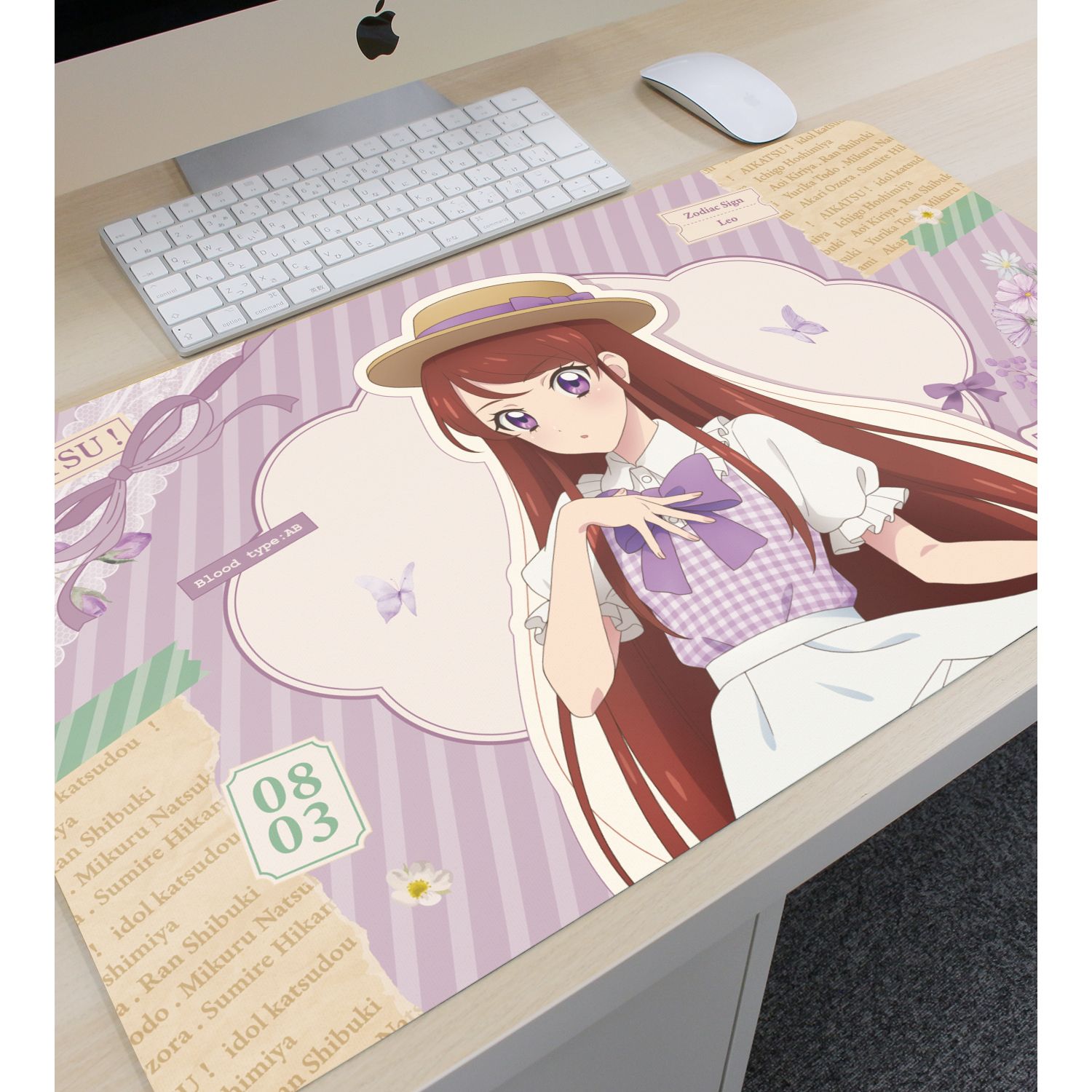 アイカツ! 10th STORY ~未来へのSTARWAY~ 描き下ろし 紫吹 蘭 カントリーワンピースver. マルチデスクマット 画像 3 | AniSmile