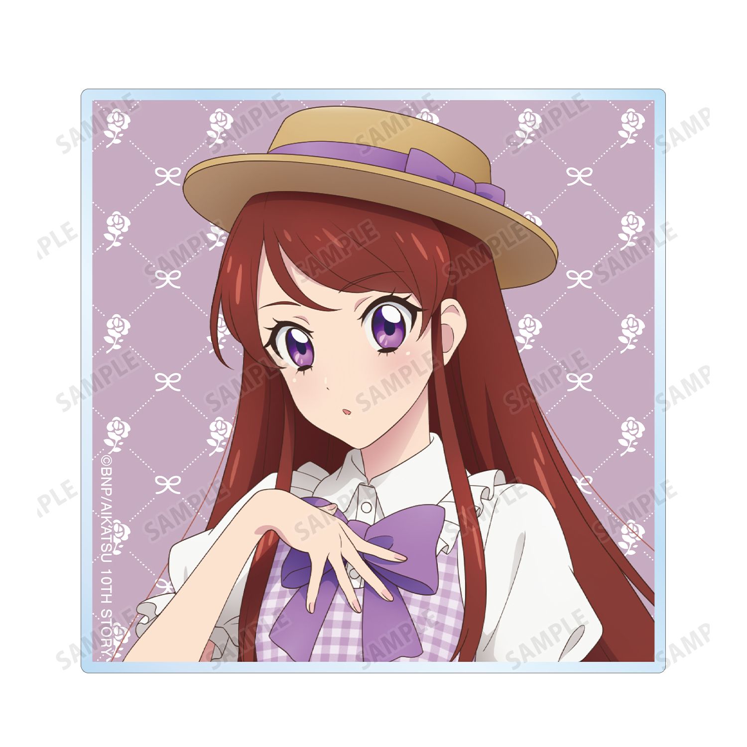 アイカツ! 10th STORY ～未来へのSTARWAY～ 描き下ろし 紫吹 蘭 カントリーワンピースver. アクリルフォト2枚セット 画像 3 | AniSmile