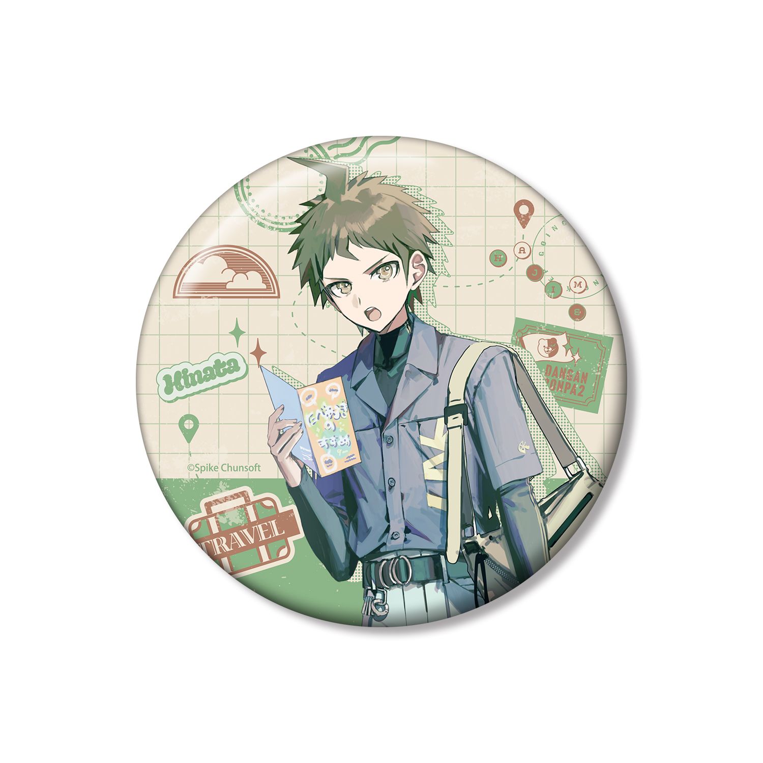 ダンガンロンパシリーズ 緜さんイラスト 日向創 私服で旅行ver. 100mm缶バッジ - 公式商品画像 | AniSmile