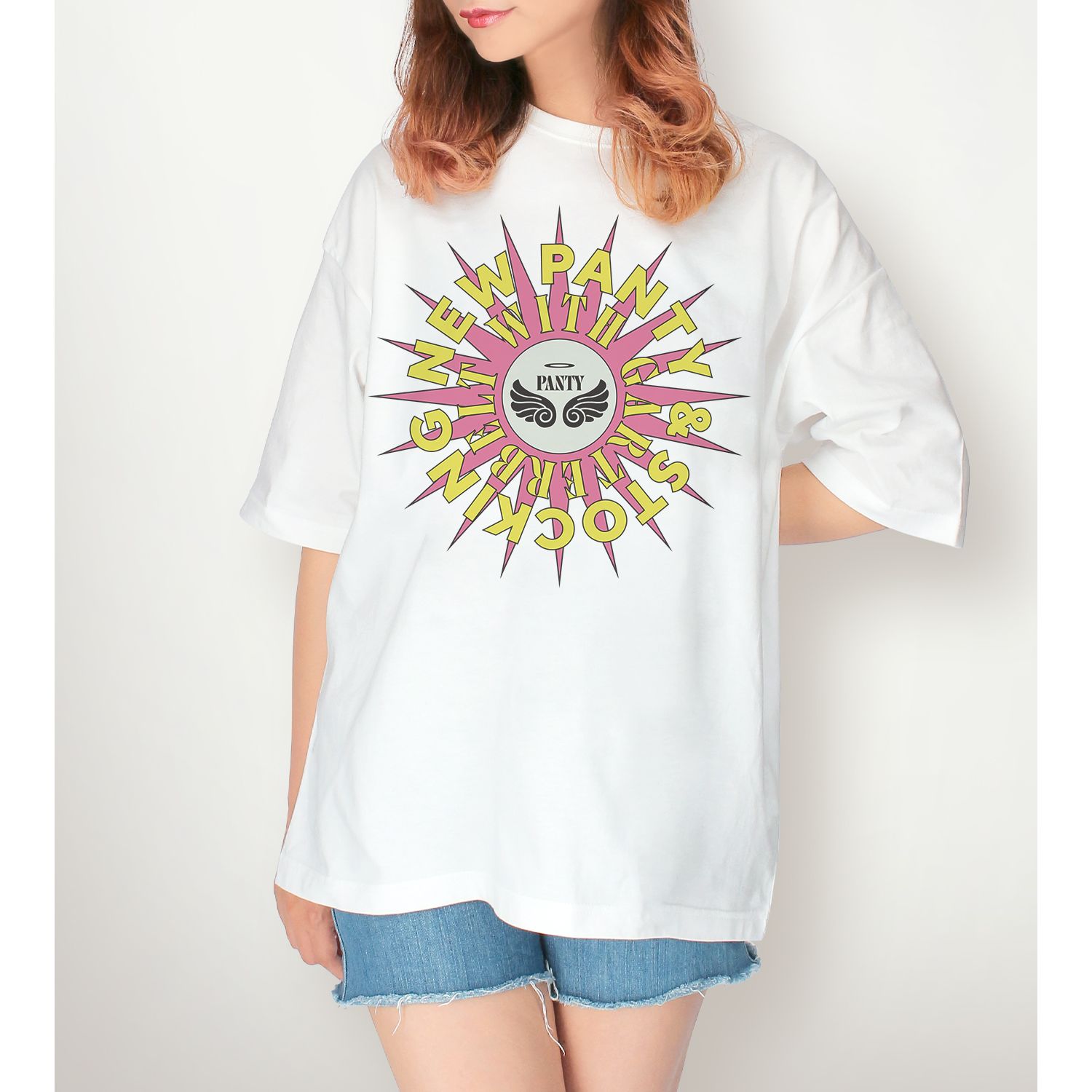 『New PANTY & STOCKING with GARTERBELT』 描き下ろし パンティ モデルver. 着用BIGシルエットTシャツ Aユニセックス(サイズ/S) Image 5 | AniSmile