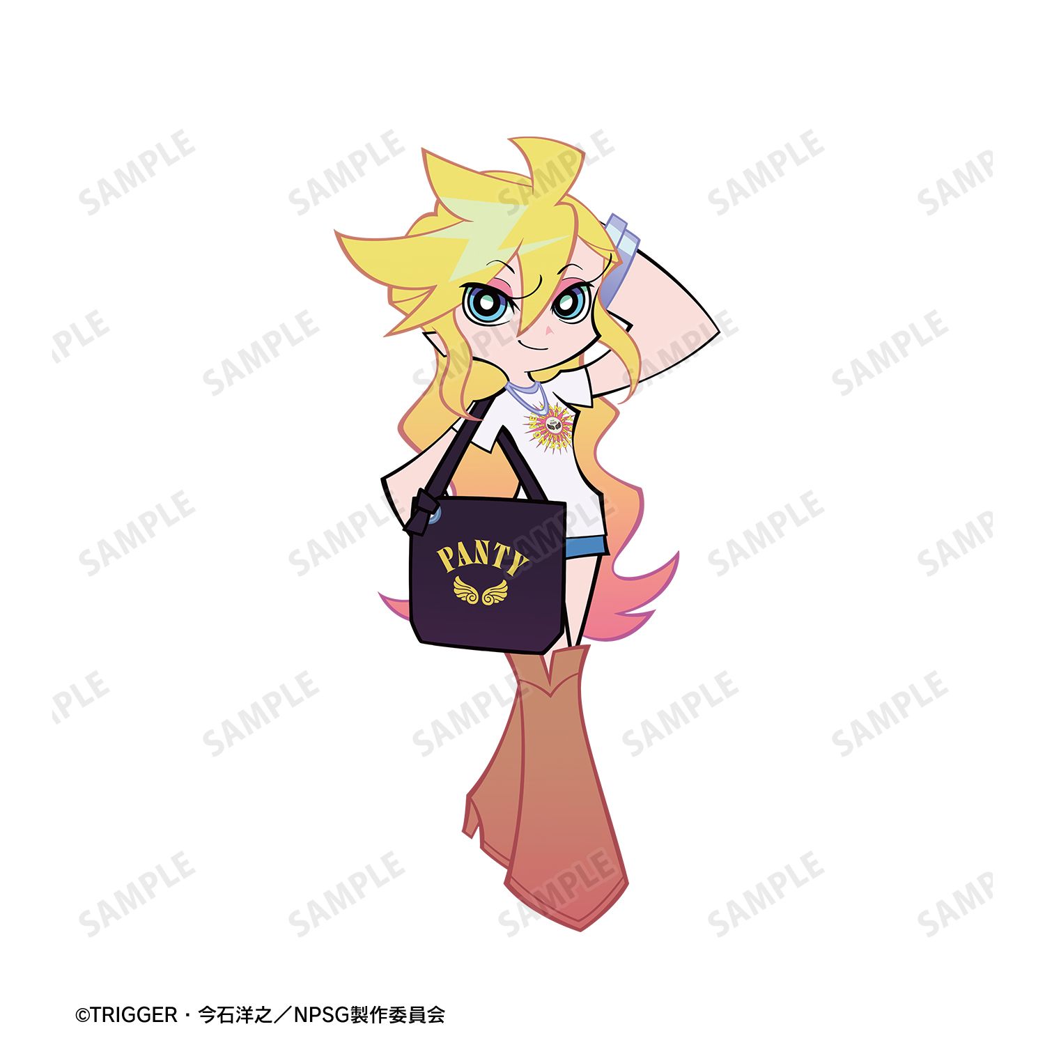 『New PANTY & STOCKING with GARTERBELT』 描き下ろし パンティ モデルver. 着用BIGシルエットTシャツ Aユニセックス(サイズ/S) Image 6 | AniSmile