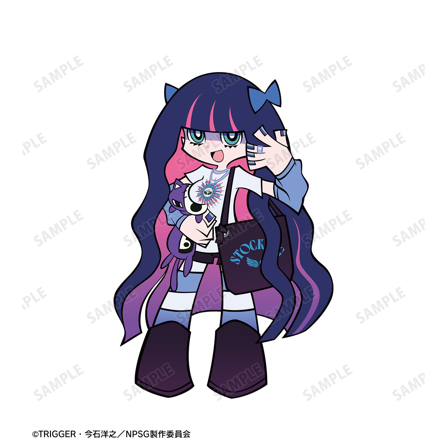 『New PANTY & STOCKING with GARTERBELT』 描き下ろし ストッキング モデルver. 着用BIGシルエットTシャツ Aユニセックス(サイズ/S) 画像 6 | AniSmile