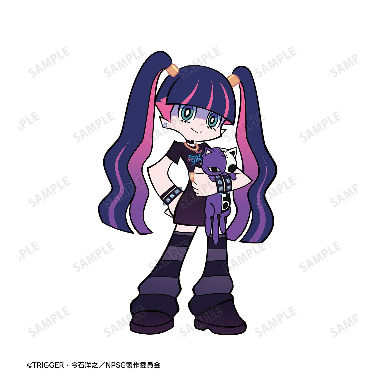 『New PANTY & STOCKING with GARTERBELT』 描き下ろし ストッキング モデルver. 着用BIGシルエットTシャツ Bユニセックス(サイズ/L) 画像 6 | AniSmile