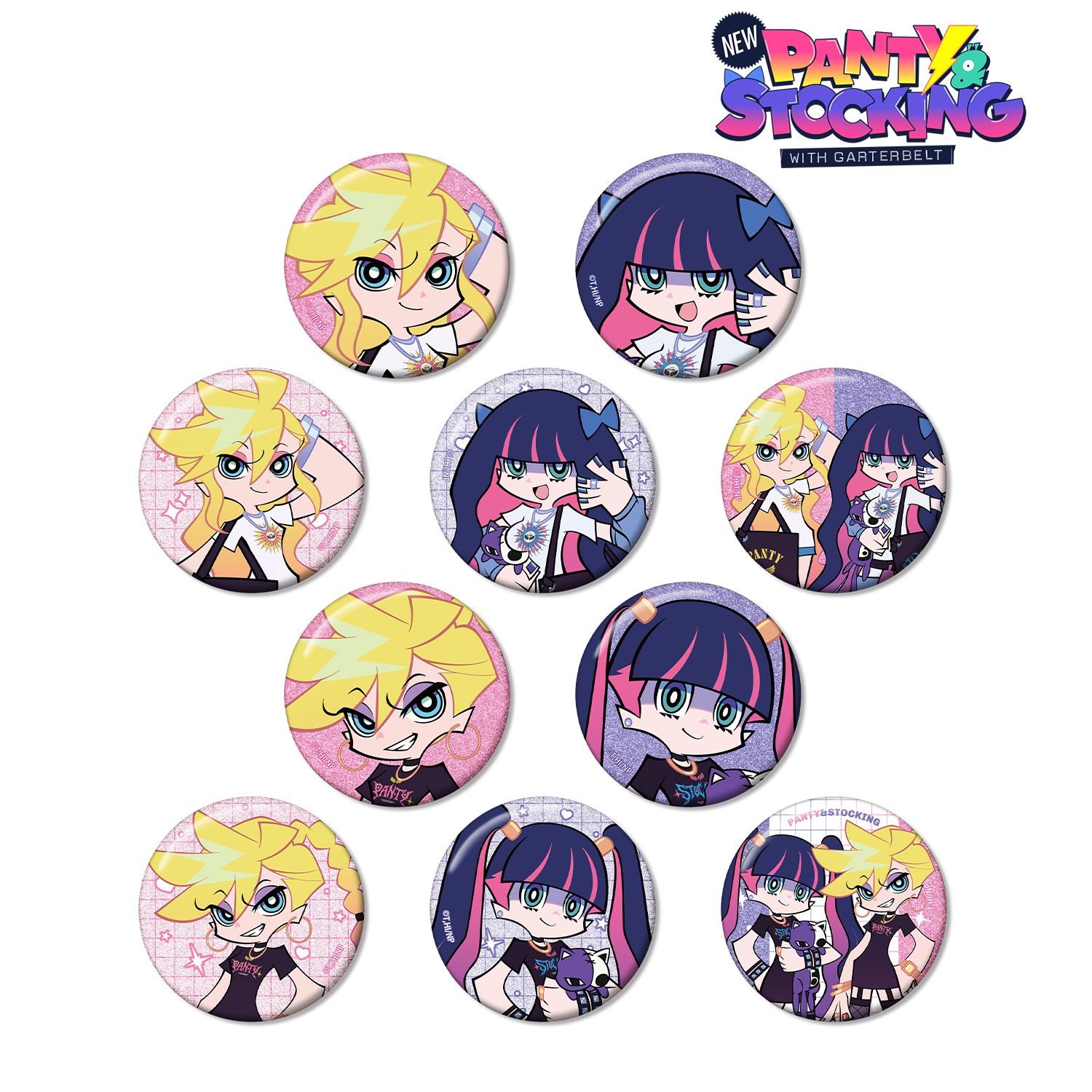 『New PANTY & STOCKING with GARTERBELT』 描き下ろし モデルver. トレーディンググリッター缶バッジ(単位/単品) 画像 3 | AniSmile