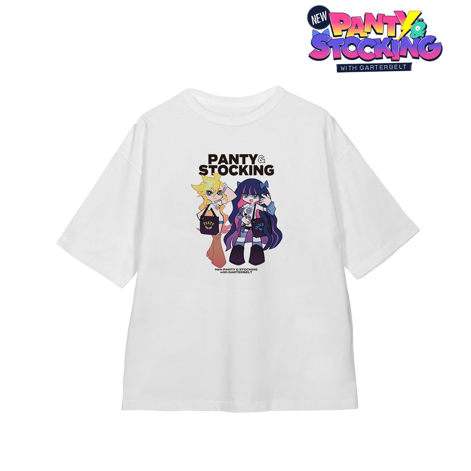 『New PANTY & STOCKING with GARTERBELT』 描き下ろし パンティ&ストッキング モデルver. BIGシルエットTシャツ ver.Aユニセックス(サイズ/M) 画像 2 | AniSmile
