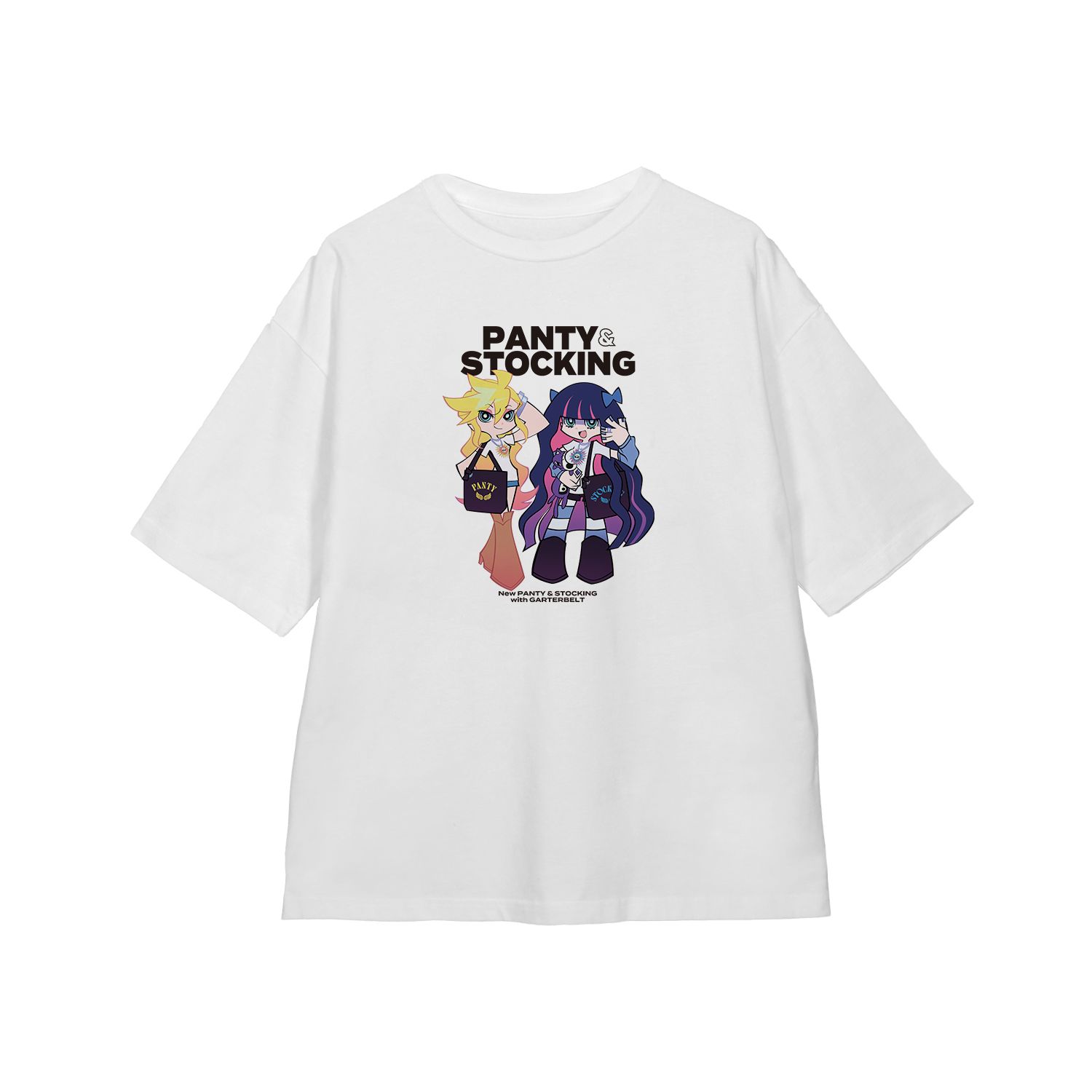 『New PANTY & STOCKING with GARTERBELT』 描き下ろし パンティ&ストッキング モデルver. BIGシルエットTシャツ ver.Aユニセックス(サイズ/M) - 公式商品画像 | AniSmile
