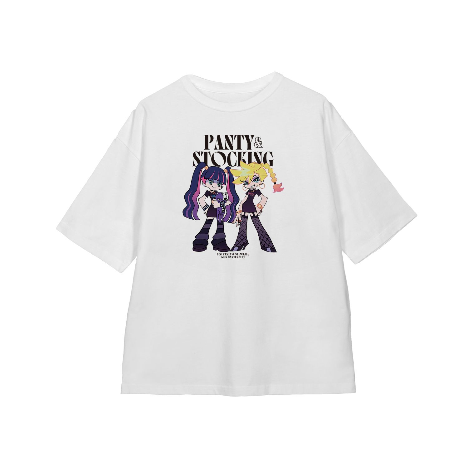 『New PANTY & STOCKING with GARTERBELT』 描き下ろし パンティ&ストッキング モデルver. BIGシルエットTシャツ ver.Bユニセックス(サイズ/S) - 公式商品画像 | AniSmile