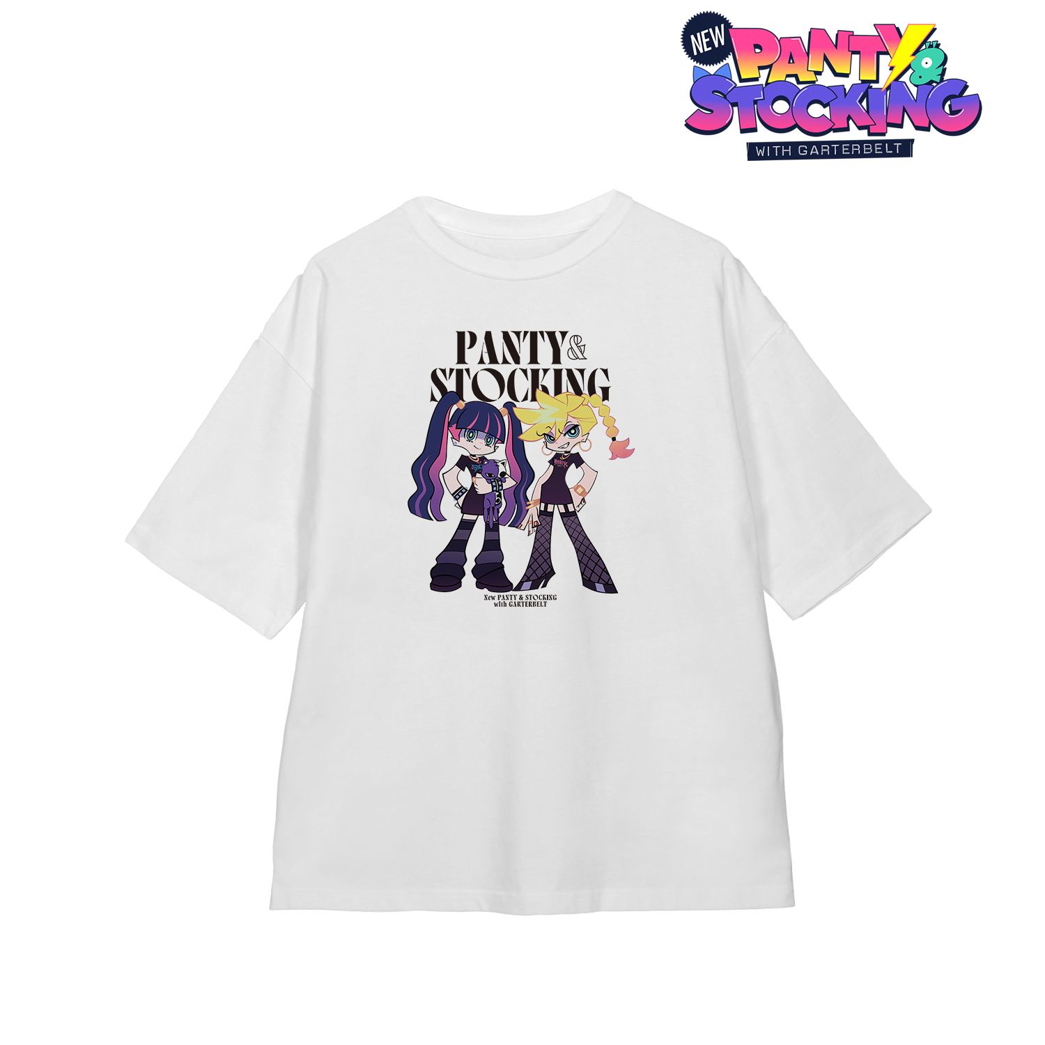『New PANTY & STOCKING with GARTERBELT』 描き下ろし パンティ&ストッキング モデルver. BIGシルエットTシャツ ver.Bユニセックス(サイズ/S) 画像 2 | AniSmile