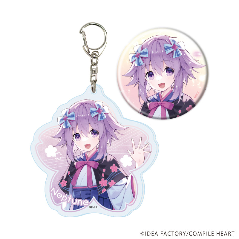 アクリルキーホルダー&缶バッジセット「超次元ゲイム ネプテューヌ」01/ネプテューヌ(桜)(公式イラスト) - 公式商品画像 | AniSmile
