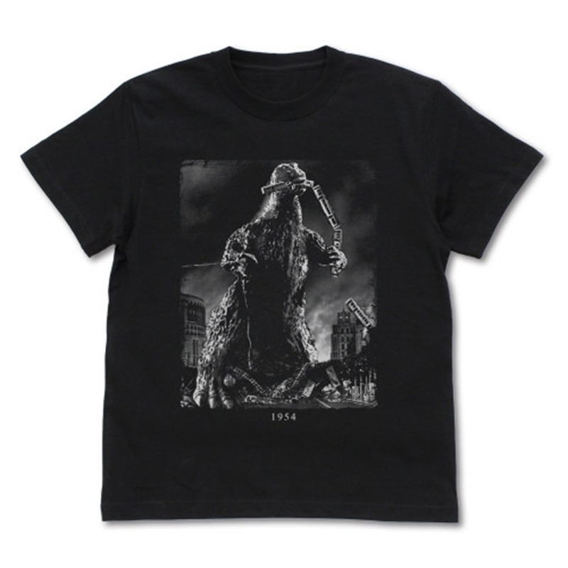 電車を咥えるゴジラ(1954) Tシャツ/BLACK-S - 公式商品画像 | AniSmile
