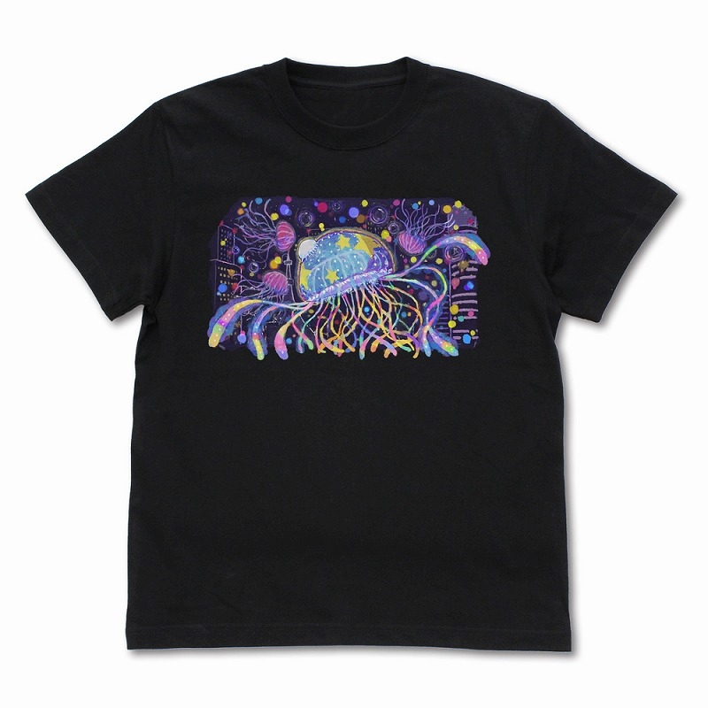 夜のクラゲは泳げない まひるの壁画 フルカラーTシャツ/BLACK-S 画像 2 | AniSmile