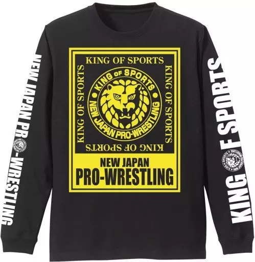 新日本プロレスリング ライオンマーク ビッグシルエットロングスリーブTシャツ/BLACK-XL - 公式商品画像 | AniSmile
