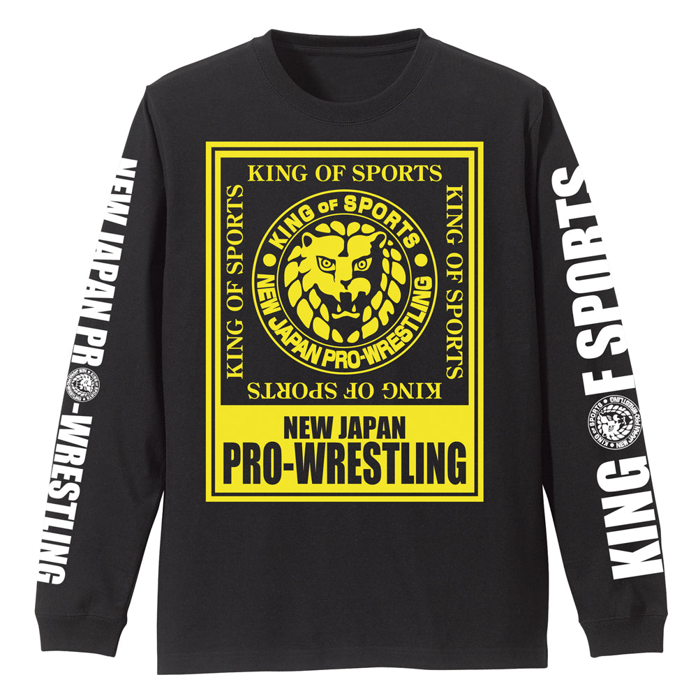 新日本プロレスリング ライオンマーク ビッグシルエットロングスリーブTシャツ/BLACK-L - 公式商品画像 | AniSmile