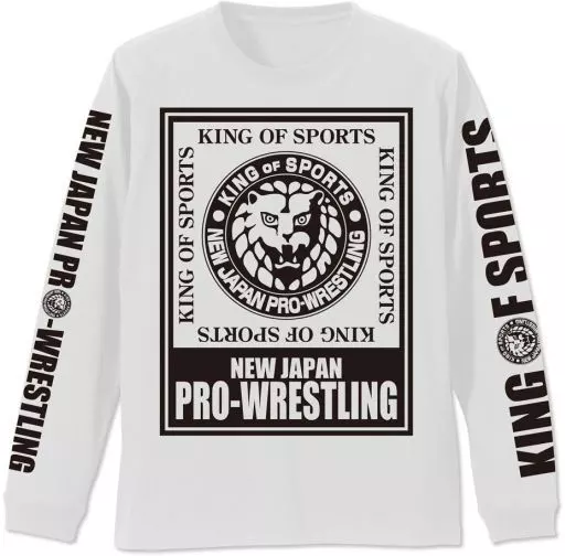 新日本プロレスリング ライオンマーク ビッグシルエットロングスリーブTシャツ/WHITE-XL - 公式商品画像 | AniSmile