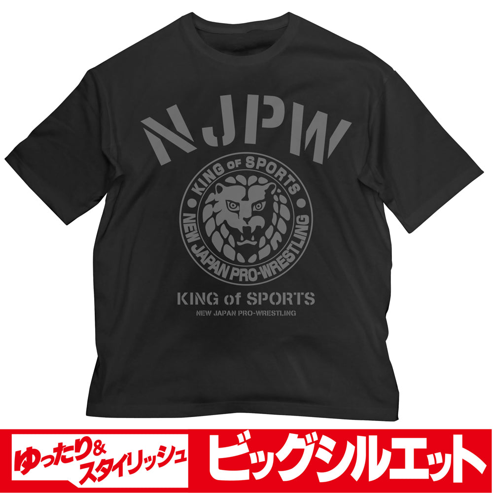 新日本プロレスリング ライオンマーク ビッグシルエットTシャツ/BLACK-L - 公式商品画像 | AniSmile