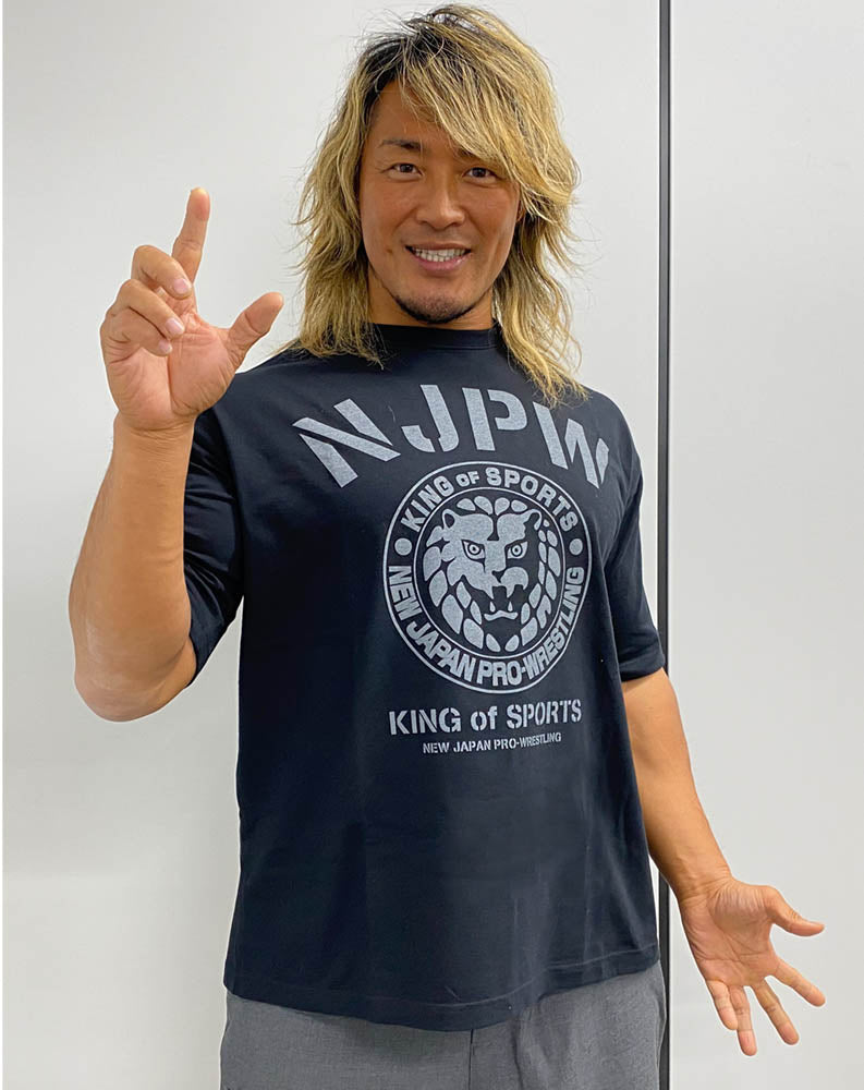新日本プロレスリング ライオンマーク ビッグシルエットTシャツ/BLACK-L 画像 2 | AniSmile