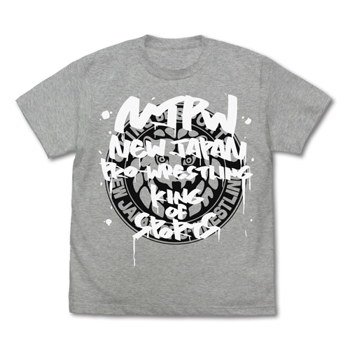 新日本プロレスリング ライオンマーク Tシャツ グラフィティVer./MIX GRAY-XL - 公式商品画像 | AniSmile
