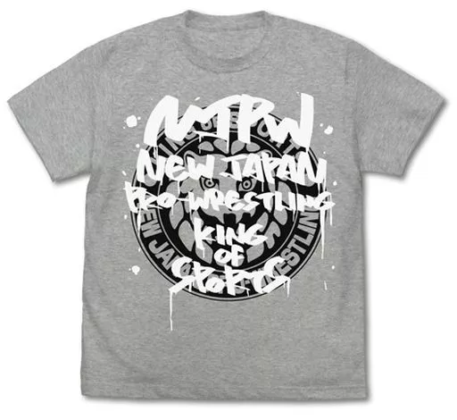 新日本プロレスリング ライオンマーク Tシャツ グラフィティVer./MIX GRAY-L - 公式商品画像 | AniSmile