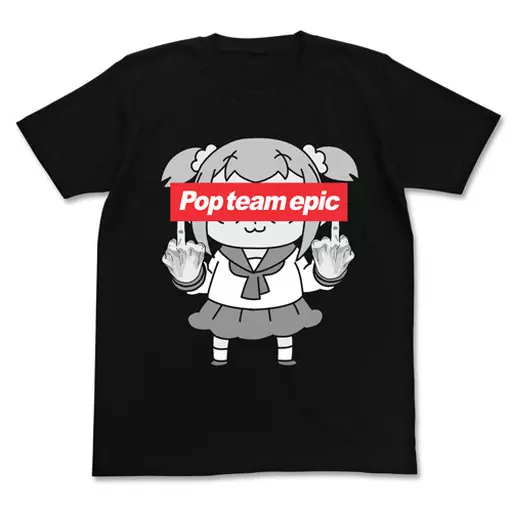 ポプテピピックの行列ができる Tシャツ/BLACK-XL - 公式商品画像 | AniSmile